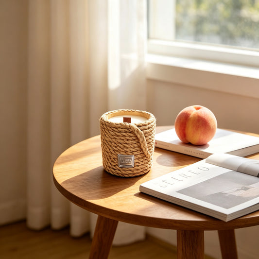 Vintage Rustic Hemp Rope Scented Candle | Handmade Home Decor