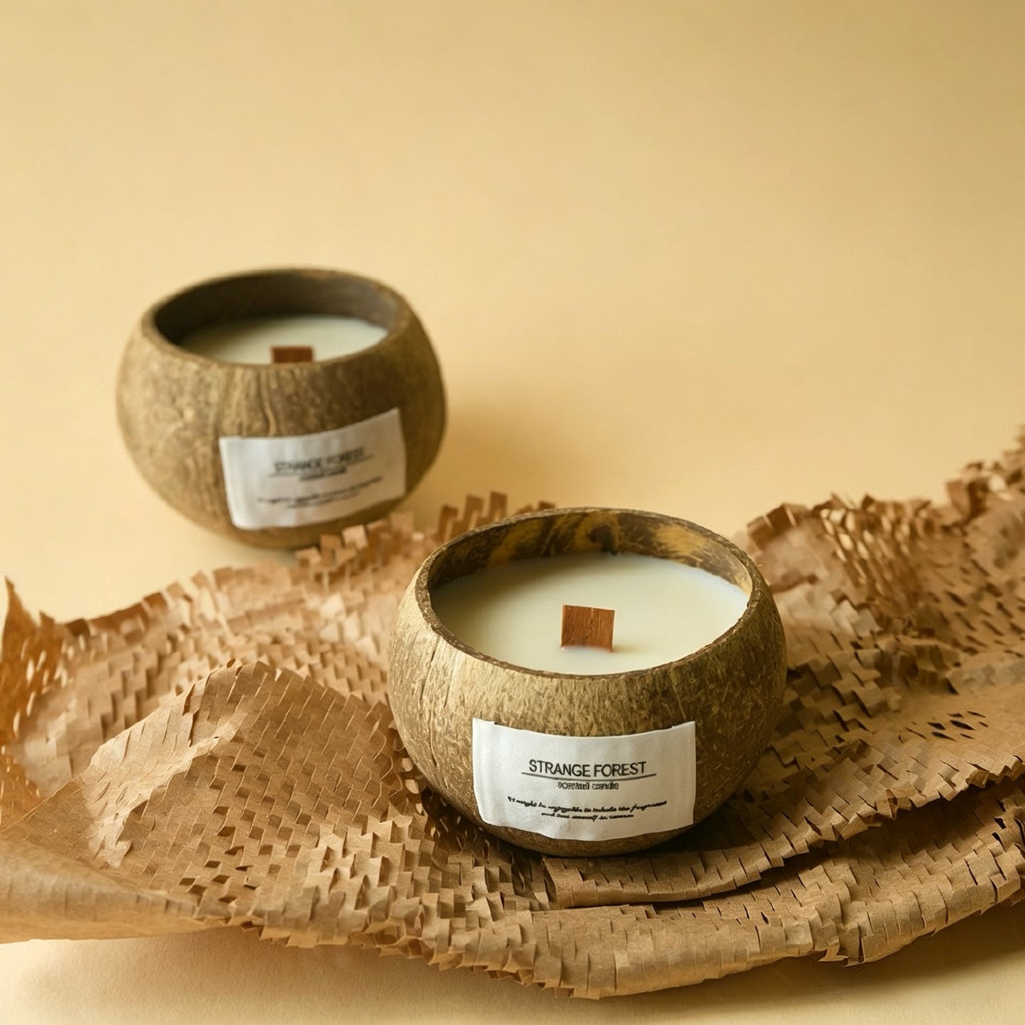 Duftkerze in Kokosnussschale | Aromatherapie-Kerze aus natürlichem Sojawachs