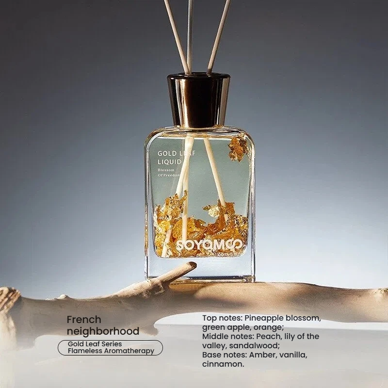 Difusor de varillas de lujo con láminas de oro